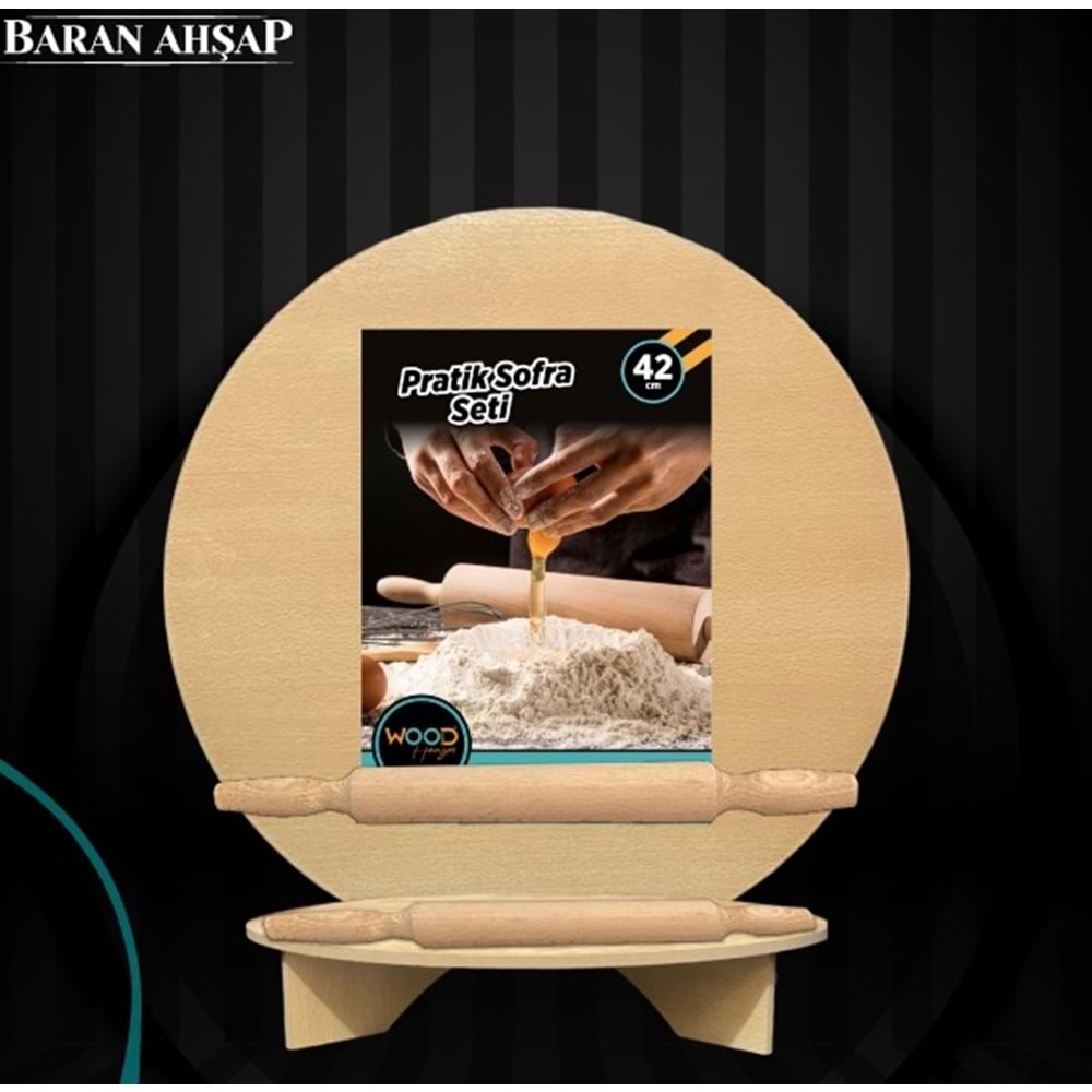 BARAN AHŞAP 3774 42 CM PRATİK SOFRA SETİ *10*