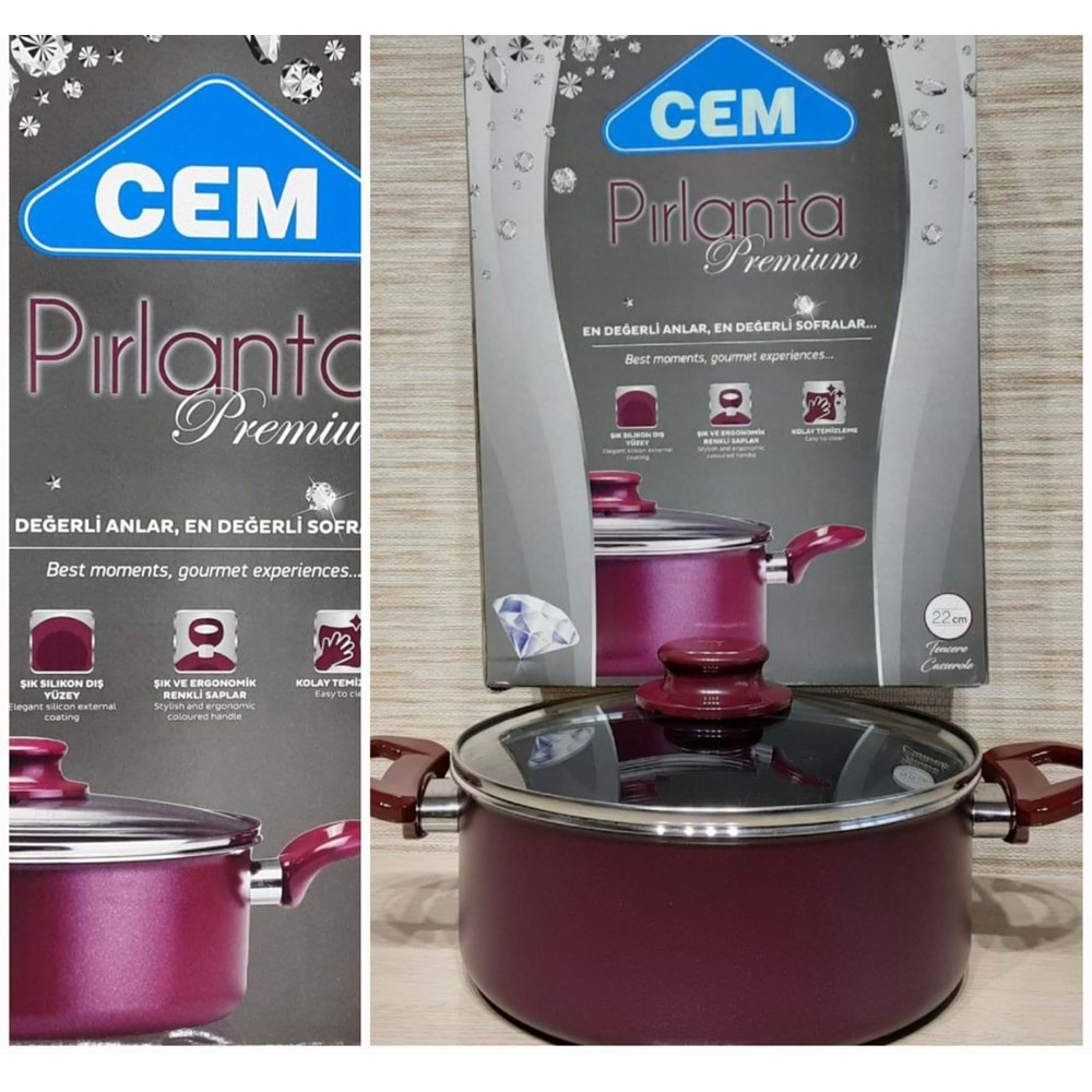 CEM PIRLANTA PREMİUM DERİN TENCERE 22 CM *6*