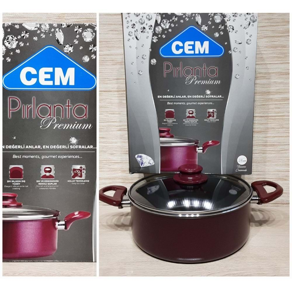 CEM PIRLANTA PREMİUM DERİN TENCERE 24 CM *6*