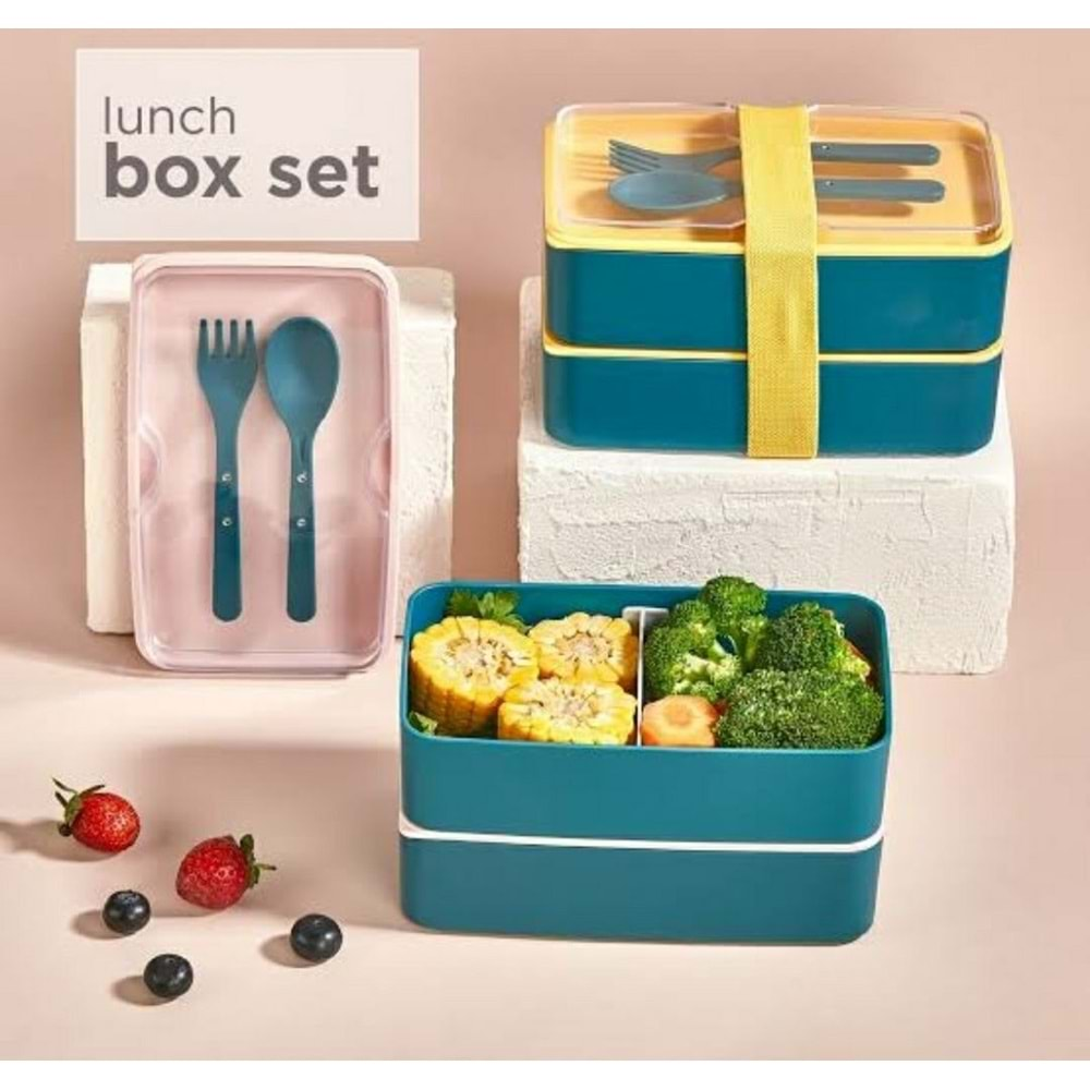 LOVA LV164 DİKDÖRTGEN KAT KAT LUNCH BOX SET *12*