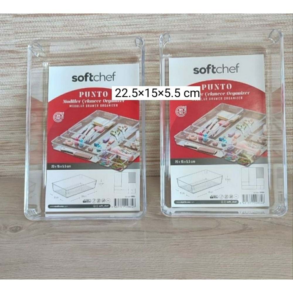 SOFTCHEFF 00864 PUNTO MODÜLER ÇEKMECE 22,5X15X5,5CM *24*