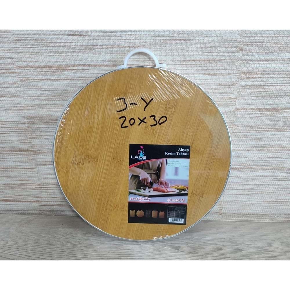 LALE İTHALAT 3Y AHŞAP YUVARLAK KESİM PANOSU *40*