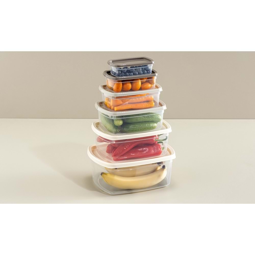 SOFTCHEFF 00661 EASY DİKDÖRTGEN SAKLAMA KABI 6'LI *24*