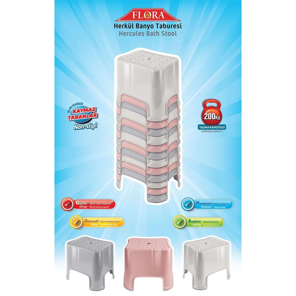 FLORA F406 HERKÜL PLASTİK TABURE *12*