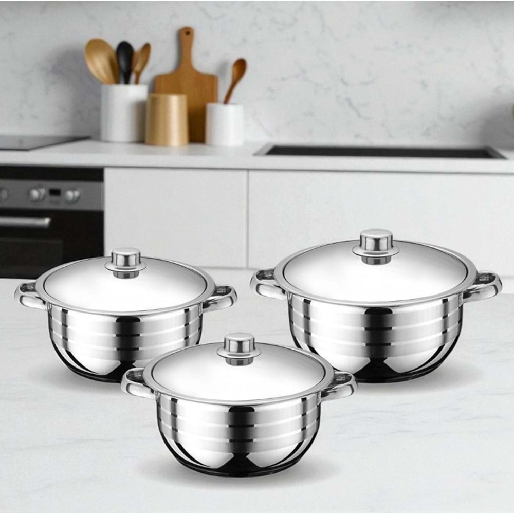 TOGO 430 MAXİ TENCERE SETİ BORU KULP (20-22-24CM) *4*