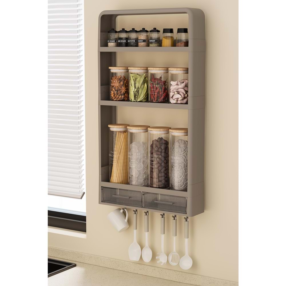 BARONESS OM-0831 TERA YAPIŞKANLI DUVAR RAFI BEJ *6*