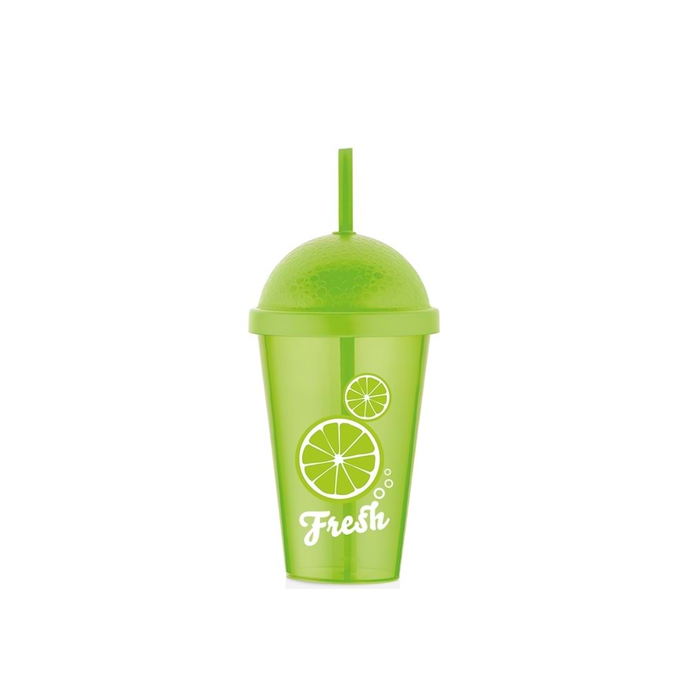 QLÜX L00900 FRESH PİPETLİ BARDAK LİME 450ML *12*