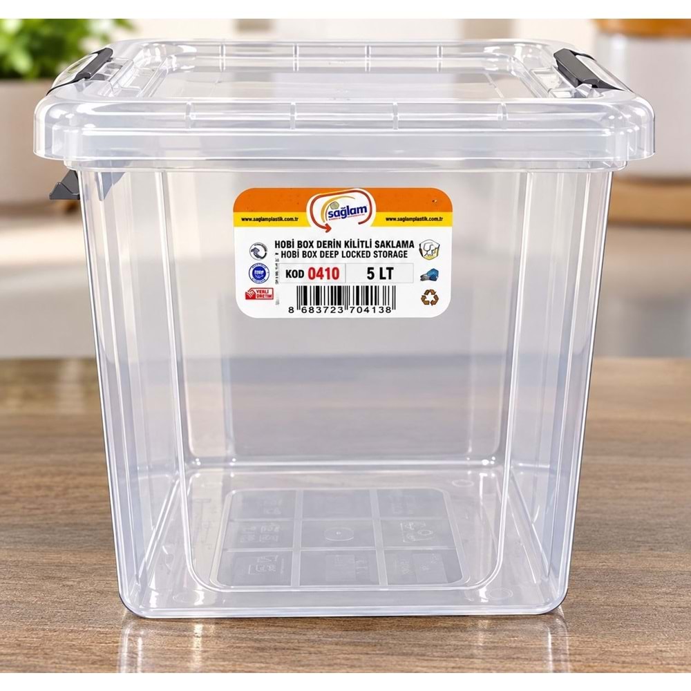 SAĞLAM 0410 HOBİ BOX DERİN KİLİTLİ SAKLAMA 5 LT *24*