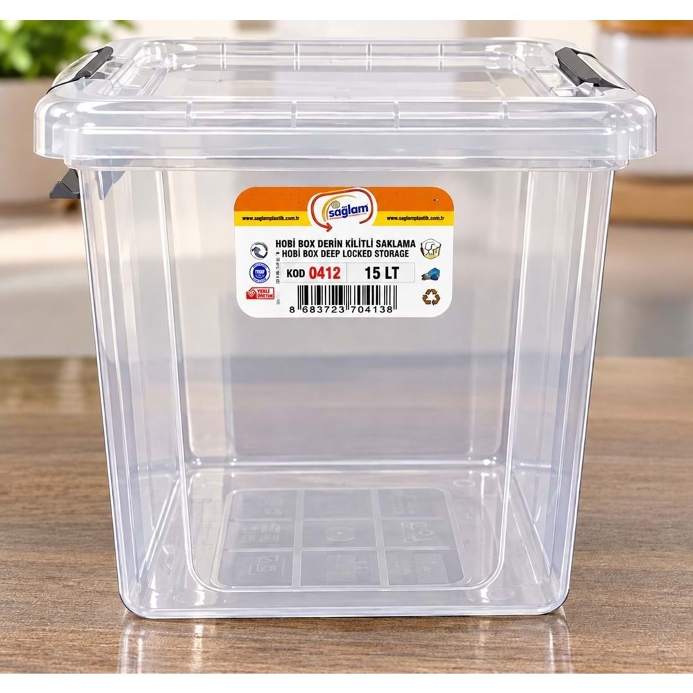 SAĞLAM 0412 HOBİ BOX DERİN KİLİTLİ SAKLAMA 15 LT *24*