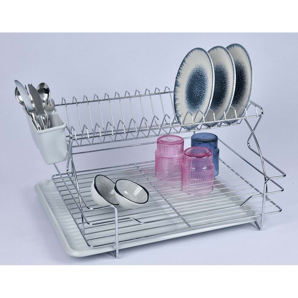 ECE METAL 40281 KROM KAPLAMA DELÜX 2 KATLI TABAKLIK *4*