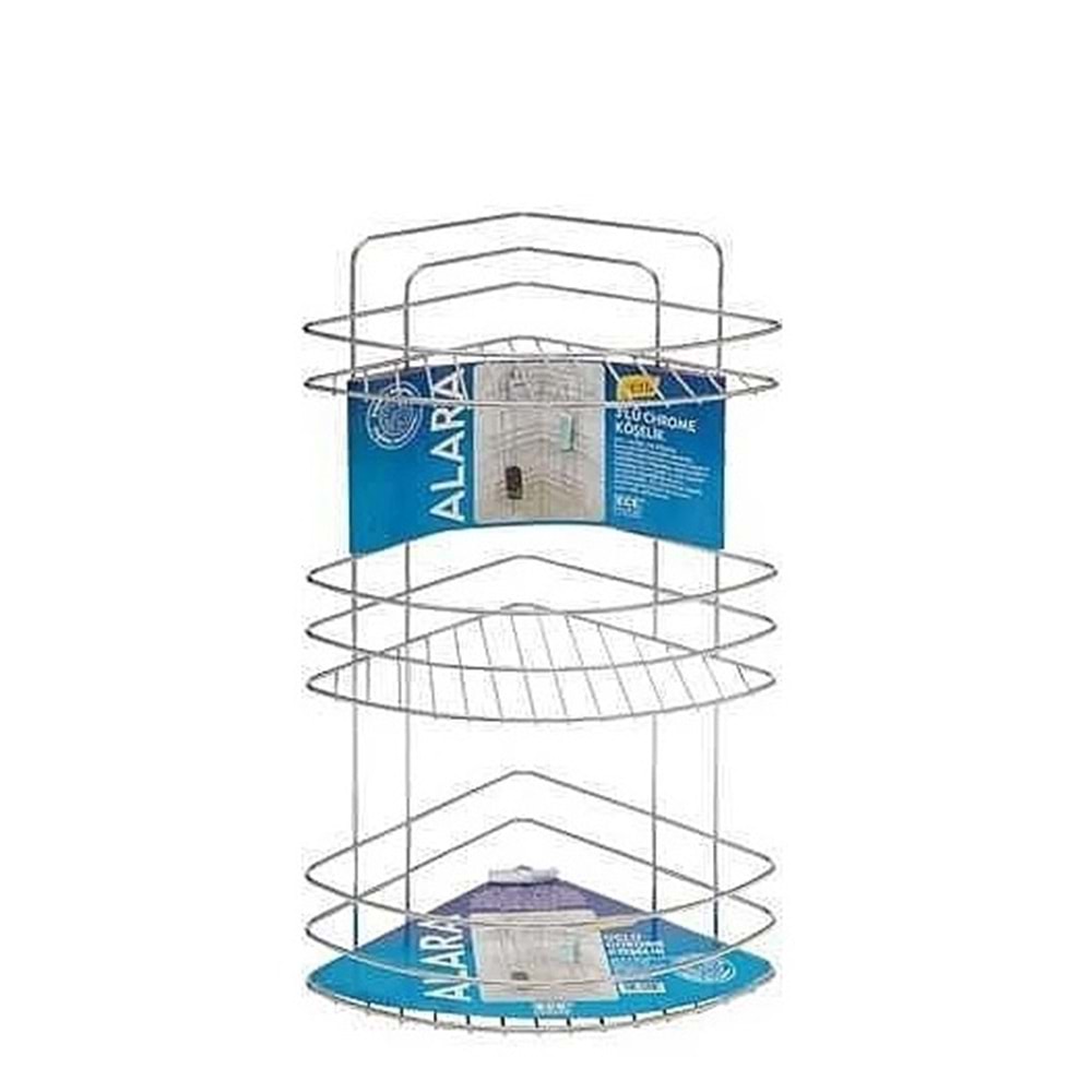 ECE METAL 40113 KROM KAPLAMA 4 MM 3 RAFLI KÖŞELİK *8*