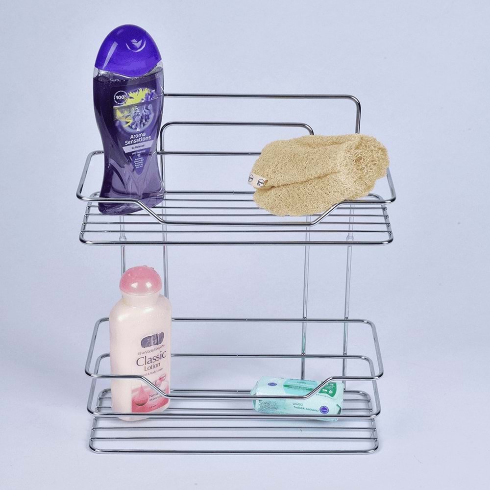 ECE METAL 40250 KROM KAPLAMA 2 RAFLI ŞAMPUANLIK *8*