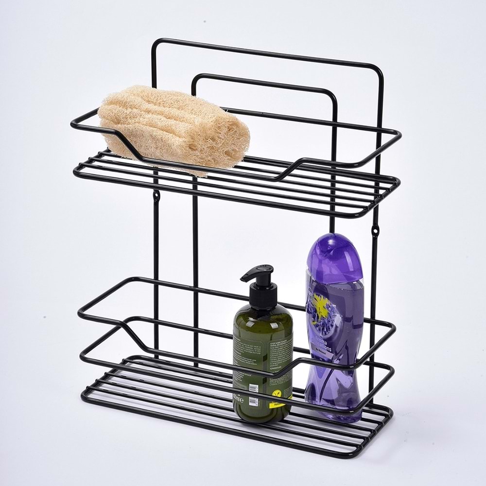 ECE METAL 40700 PLASTİK KAPLAMA 2 RAFLI ŞAMPUANLIK *8*