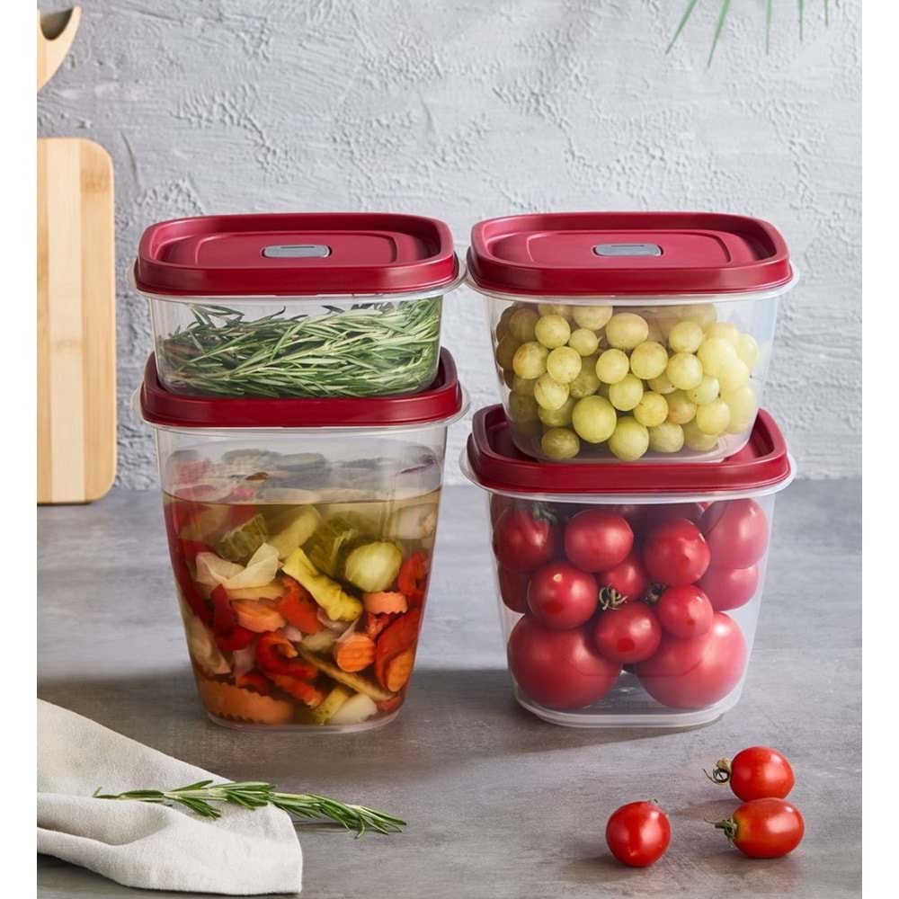 FURKAN PLASTİK F808 KARE LÜX VAKUMLU SAKLAMA KABI *12*