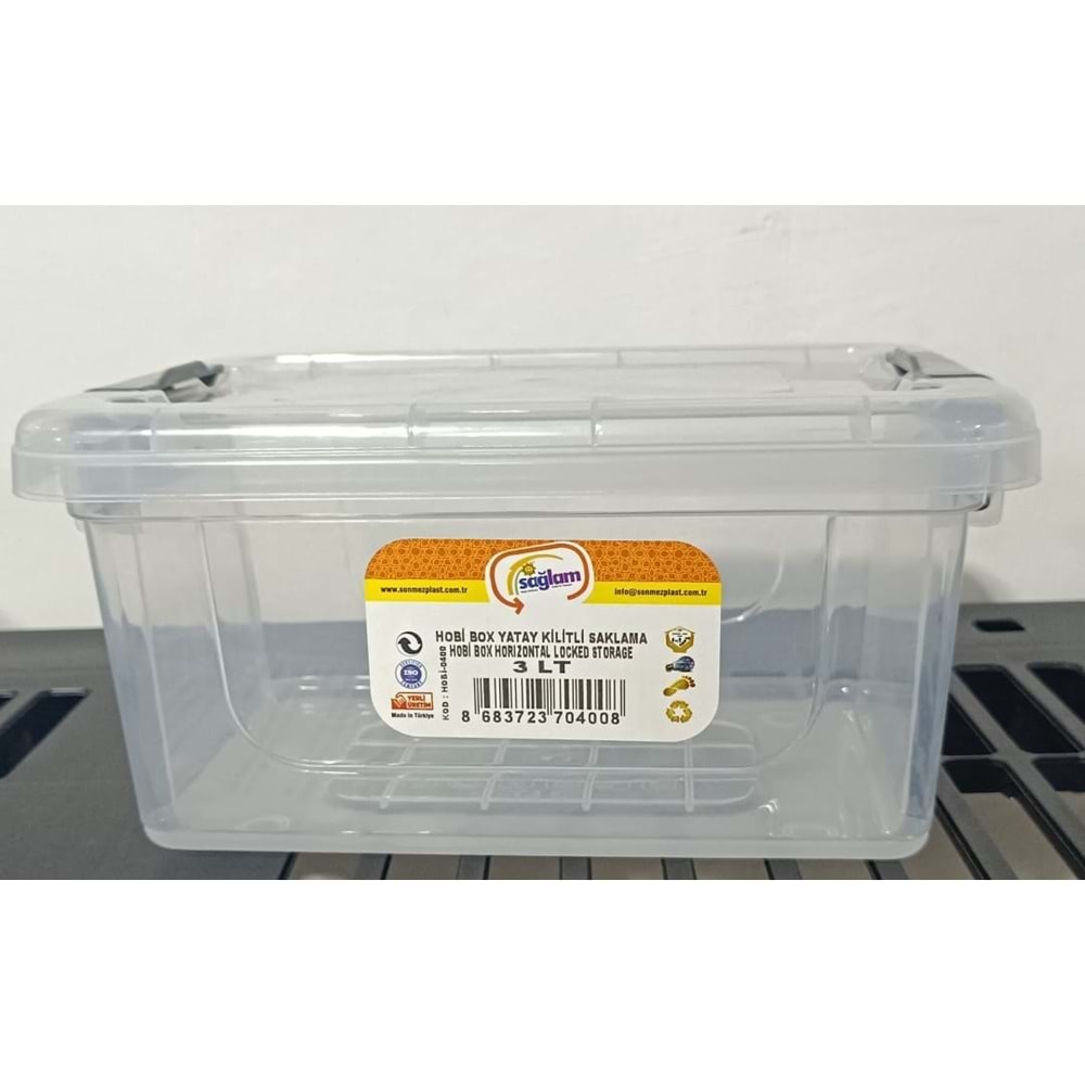 SAĞLAM 0400 HOBİ BOX YATAY KİLİTLİ SAKLAMA 3 LT *60*