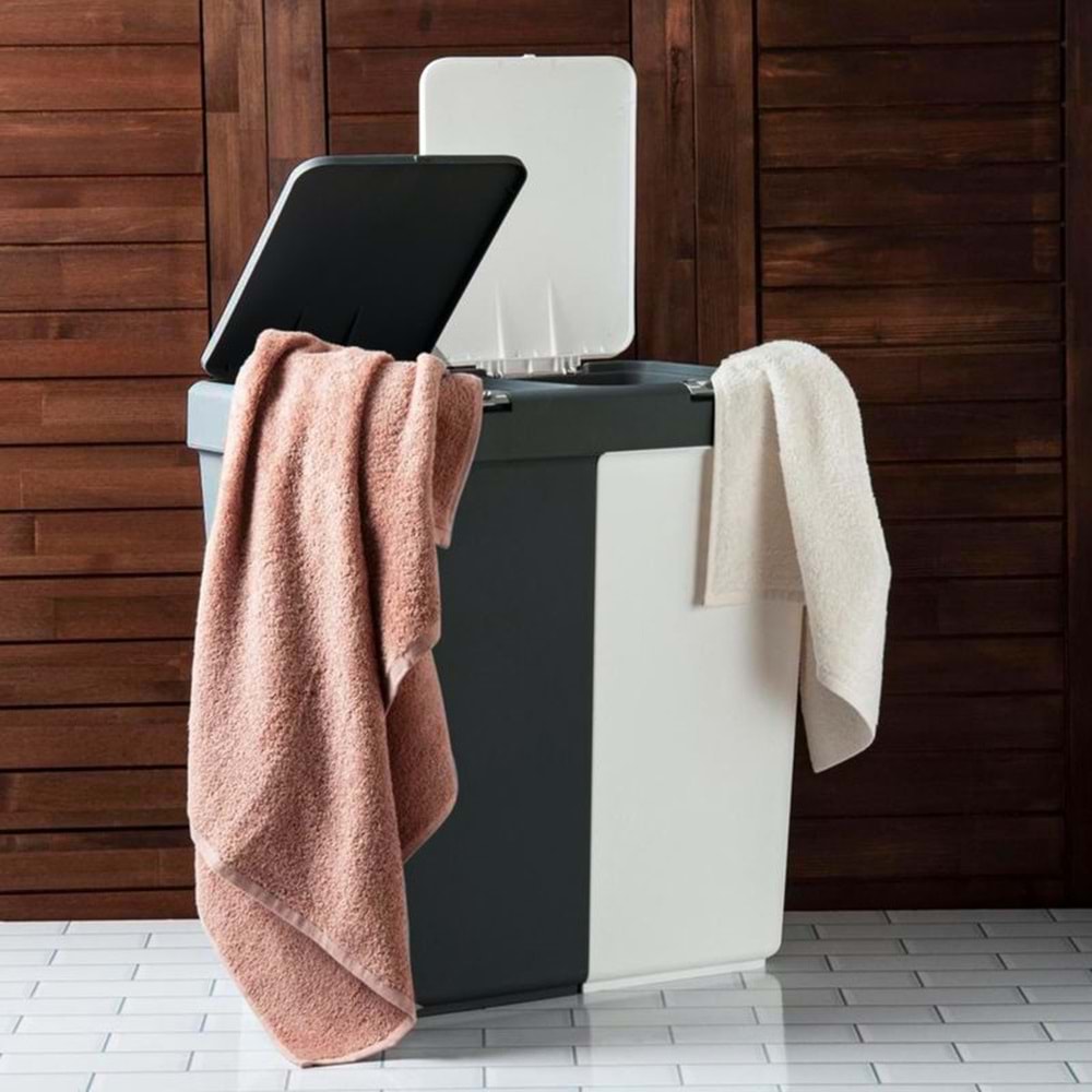 ALPA MT-09 MOTEK DUO BASKET ÇAMAŞIR SEPETİ ANTRASİT BEYAZ *6*