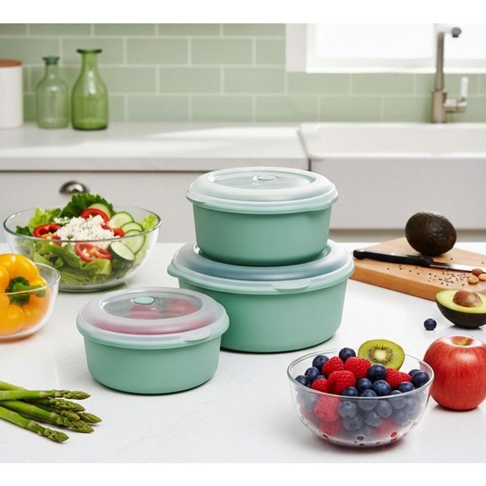 MOİ PLASTİK 1029 (M115) YUVARLAK MİKRODALGA 3 LÜ SET *24*