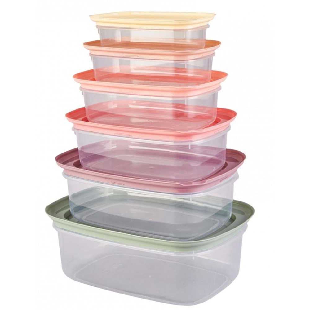 FAVİLLA FAV1367 (YK) 6 PARÇA SAKLAMA KABI TERS KAPAK ŞEFFAF *12*