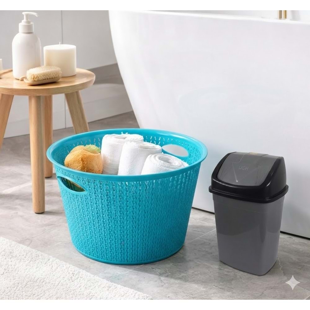 ALACA ÖRGÜ YAVRALAK SEPET + SAĞLAM NO 2 KLİK ÇÖP SET