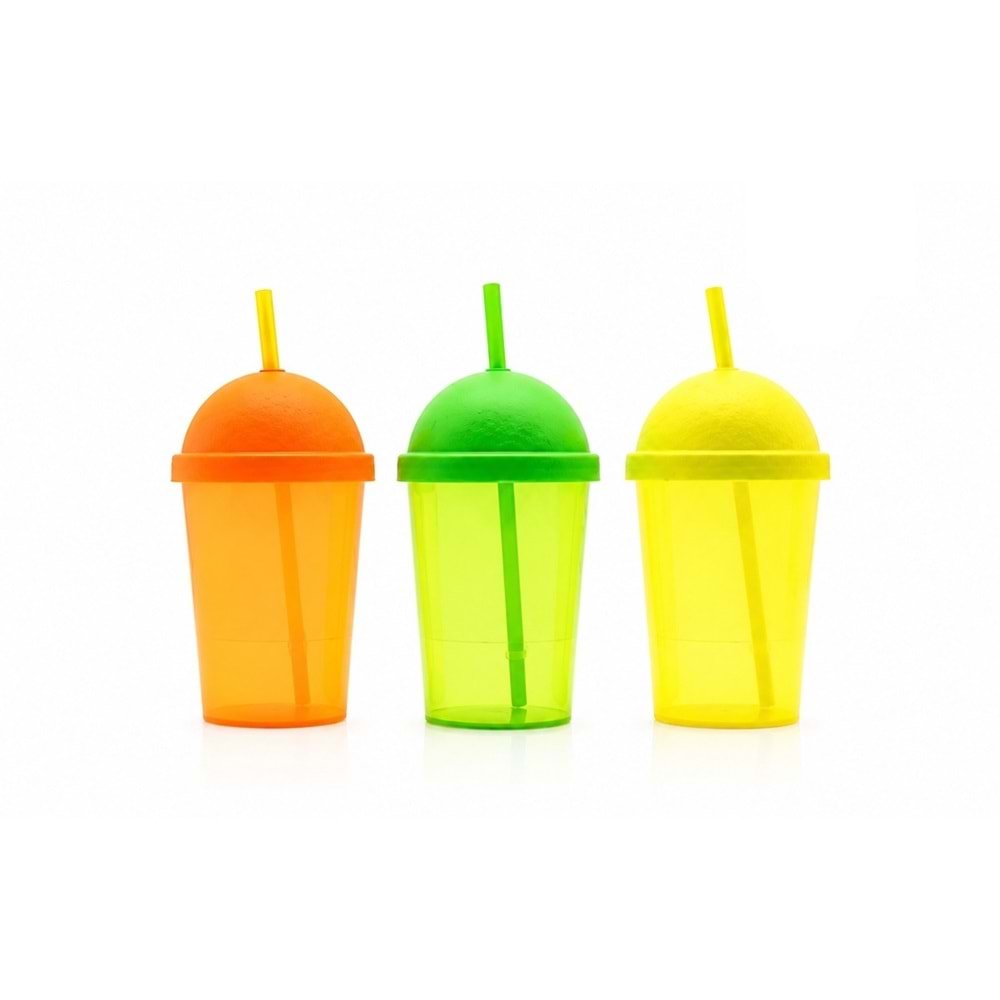 QLÜX L01020 RAİNBOW PİPETLİ BARDAK MİX 450 ML *12*120*