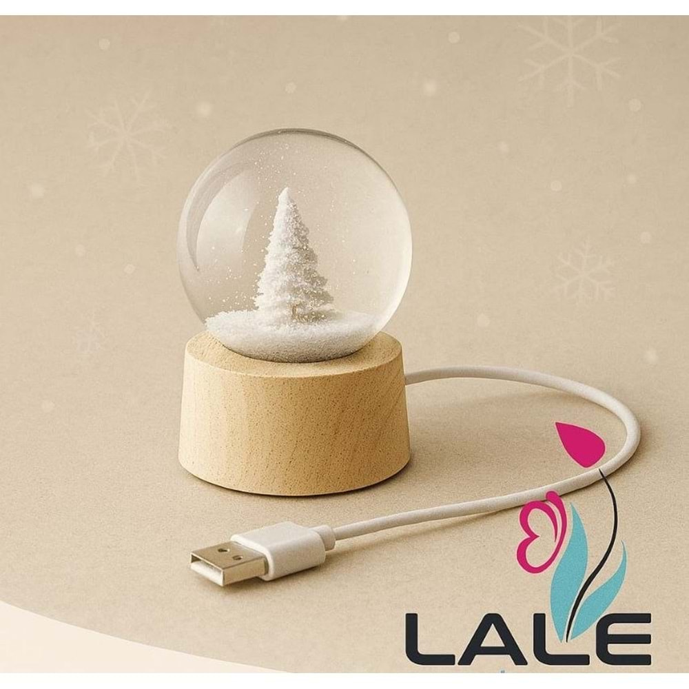 LALE İTHALAT 26C AHŞAP ALTLIKLI CAM KÜRE *60*