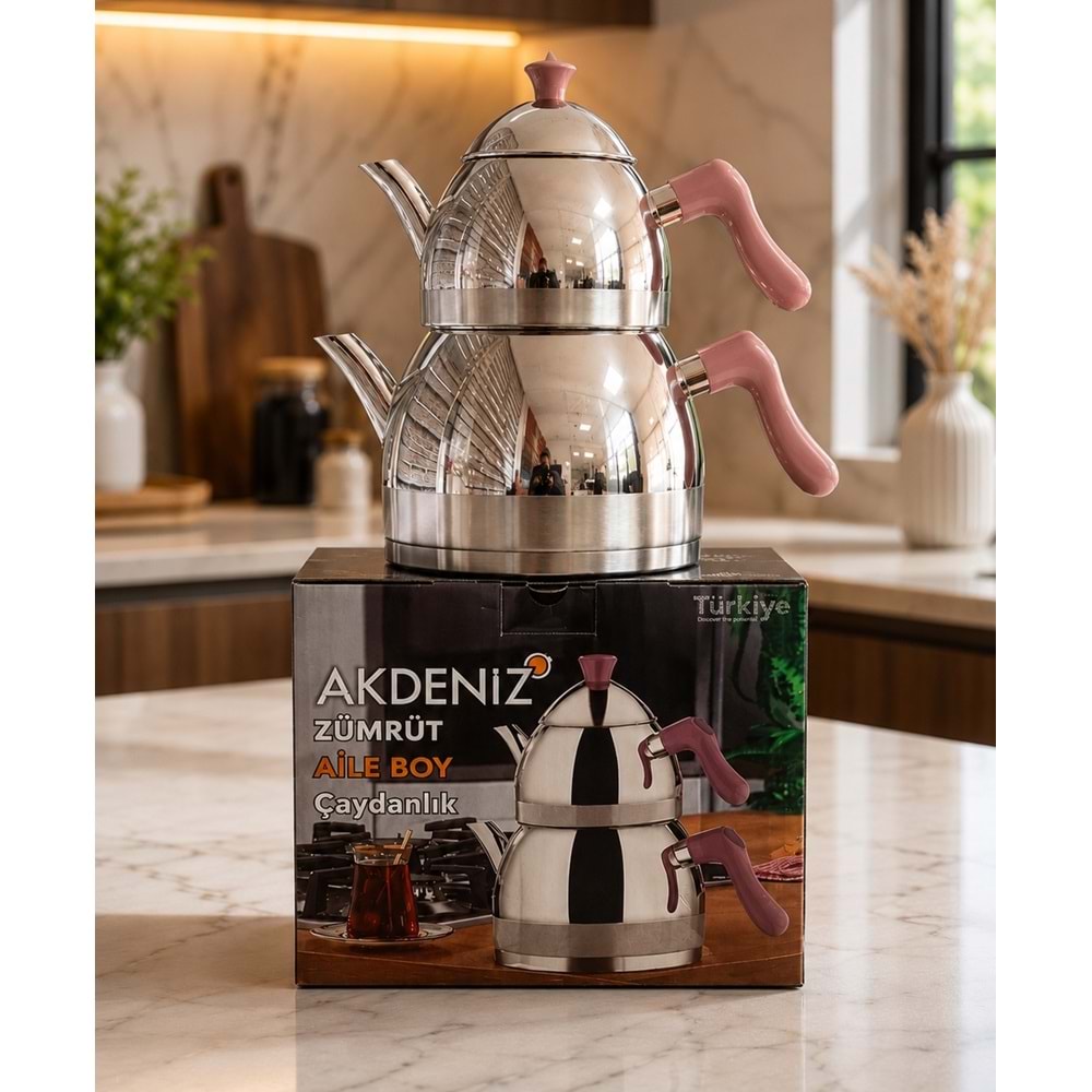 AKDENİZ AKD133RS ZÜMRÜT AİLE ROSE BAK.KULP ÇAYDANLIK*8