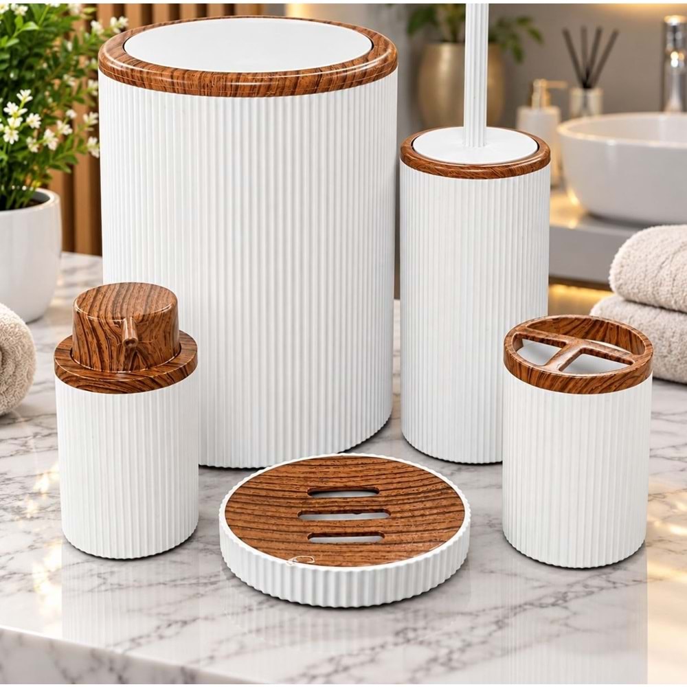 BİLTAŞ İSR5779 5 Lİ BANYO SETİ AHŞAP-BAMBU *8*