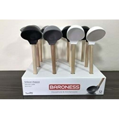 BARONESS 59027 AHŞAP SAPLI SLİKON KEPÇE *12*