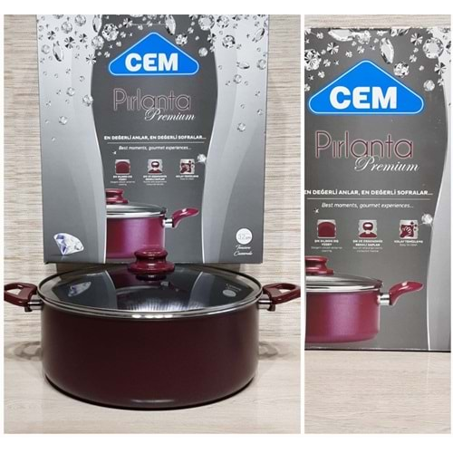 CEM PIRLANTA PREMİUM DERİN TENCERE 32 CM *6*