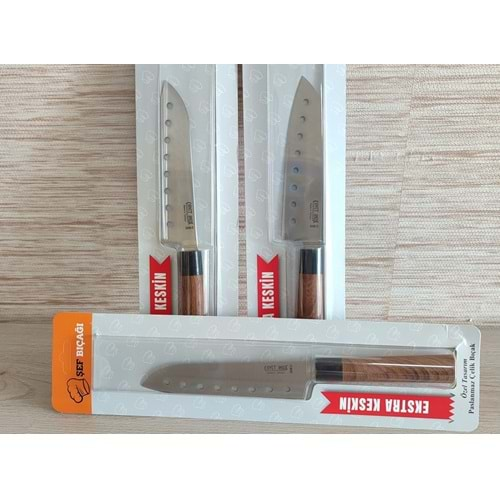 İNOX İ0400D KAPLAMA SANTOKU DELİKLİ ŞEF BIÇAĞI *10*