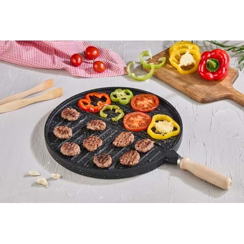 FALEZ BLN 3073 BLACK LINE 34 CM DÖKÜM IZGARA TAVA