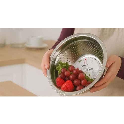 LALE İTHALAT 34F 24 CM METAL KULPSUZ SÜZGEÇ *180*
