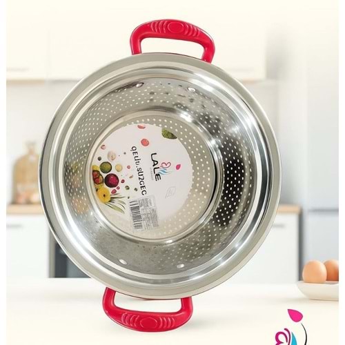 LALE İTHALAT 34L 28 CM RENKLİ KULP SÜZGEÇ *40*