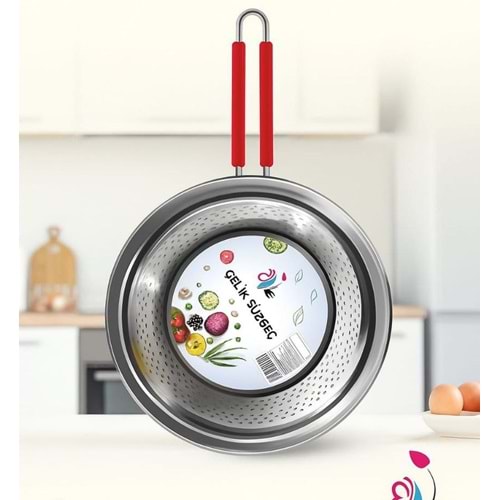 LALE İTHALAT 34U 26 CM RENKLİ SAPLI METAL SÜZGEÇ *40*