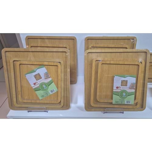 LALE İTHALAT 3O AHŞAP 3 LÜ KARE SUNUMLUK *24*