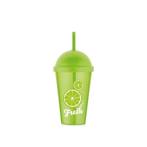 QLÜX L00900 FRESH PİPETLİ BARDAK LİME 450ML *12*