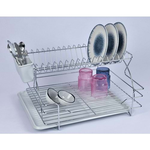 ECE METAL 40281 KROM KAPLAMA DELÜX 2 KATLI TABAKLIK *4*