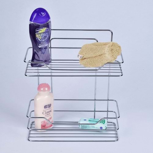 ECE METAL 40250 KROM KAPLAMA 2 RAFLI ŞAMPUANLIK *8*