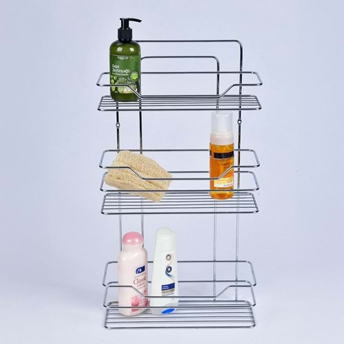 ECE METAL 40267 KROM KAPLAMA 3 RAFLI ŞAMPUANLIK *8*