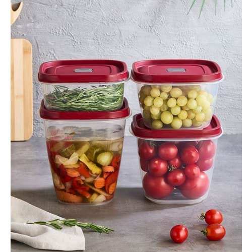 FURKAN PLASTİK F808 KARE LÜX VAKUMLU SAKLAMA KABI *12*