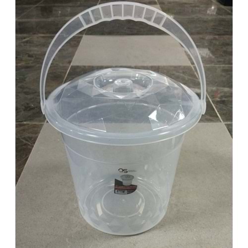 QS PLASTİK QS228 10 LT PRİZMA ŞEFFAF SU KOVASI *12*