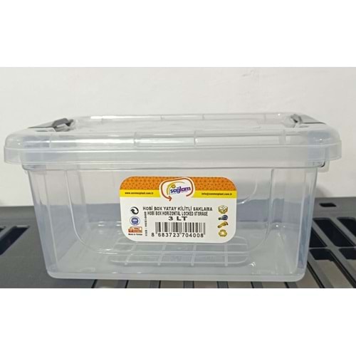 SAĞLAM 0400 HOBİ BOX YATAY KİLİTLİ SAKLAMA 3 LT *60*