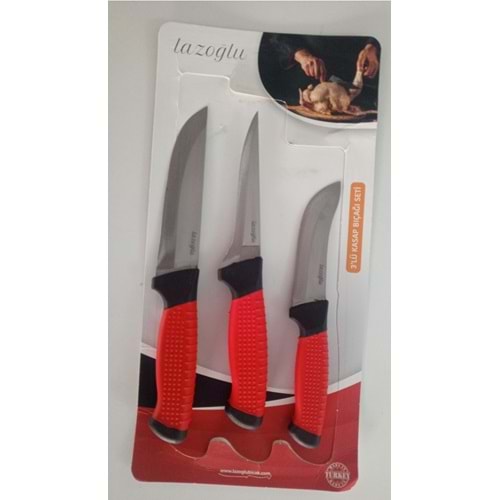 LAZOĞLU 3 LÜ ÇİFT RENKLİ KASAP SETİ