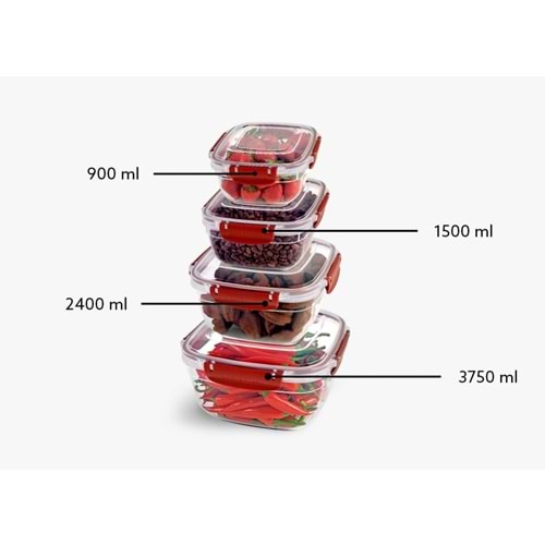 DÜNYA PLASTİK 30875 4 LÜ MASTER KARE SET *12*