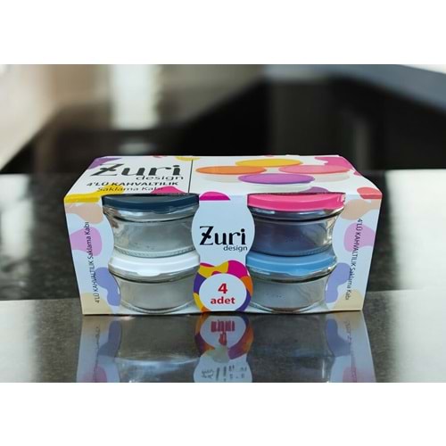 QLÜX DM0203 4 LÜ KAPAKLI CAM KASE 425 CC (HELVA) *12*