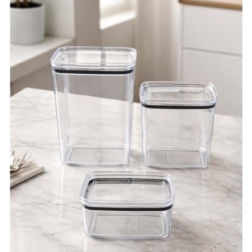 SOFTCHEFF 00598 (FS973) 3 LÜ DİKDÖRTGEN ERZAK KABI *24*