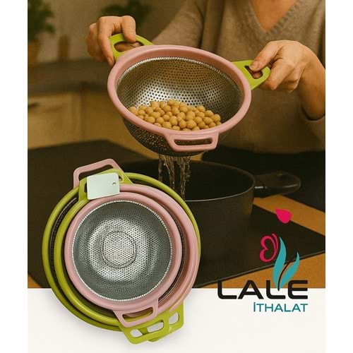 LALE İTHALAT 31G 21 CM RENKLİ KULPLU SÜZGEÇ *100*