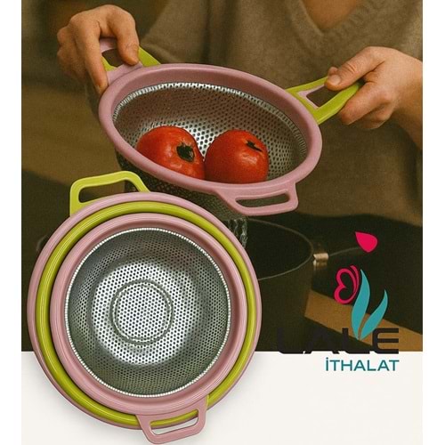 LALE İTHALAT 31I 27 CM RENKLİ KULPLU SÜZGEÇ *80*