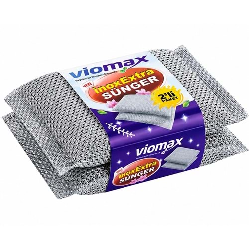 TEMSAN TM785 EXTRA İNOX TEMİZLİK SÜNGER 2'Lİ POŞETLİ VİOMAX *240*