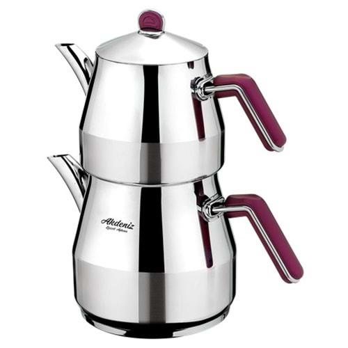 AKDENİZ AKD525ŞS ELMAS AİLE ŞİRAZ SİLVER BAK.KULP ÇAYDANLIK*6
